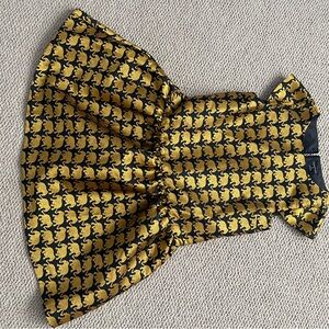 Crewcuts Size 12 Gold and Black Elephant Patterned Dress